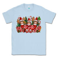 Dusty Blue Christmas girl elfs Classic Tee - FaDigitalArtStudio
