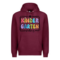 Burgundy kinder garten vibes Premium Hoodie - MaliasSmallBusiness
