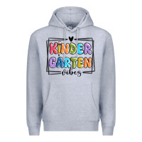 Heather Grey kinder garten vibes Premium Hoodie - MaliasSmallBusiness