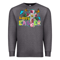 Charcoal Heather happy easter cross Premium Sweatshirt - BarkalooDesign
