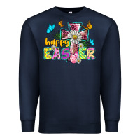 Navy happy easter cross Premium Sweatshirt - BarkalooDesign