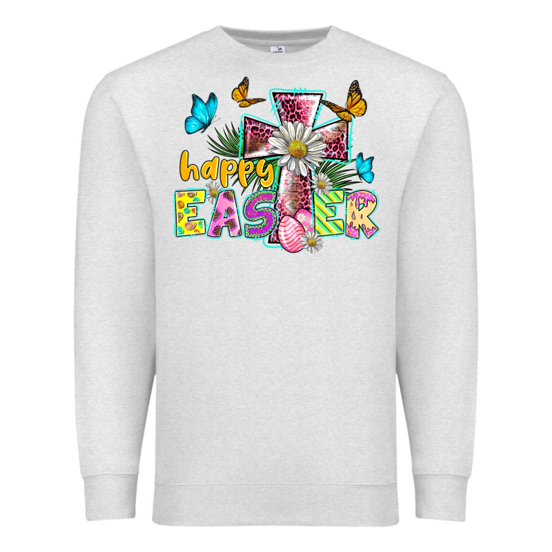 Happy Easter Cross Premium Sweatshirt by BarkalooDesign | Teevron