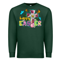 Sports Green happy easter cross Premium Sweatshirt - BarkalooDesign