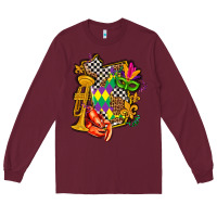Burgundy mississippi map mardi gras Long Sleeve Tee - AdoDesignShop