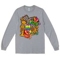 Heather Grey mississippi map mardi gras Long Sleeve Tee - AdoDesignShop