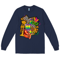 Navy mississippi map mardi gras Long Sleeve Tee - AdoDesignShop