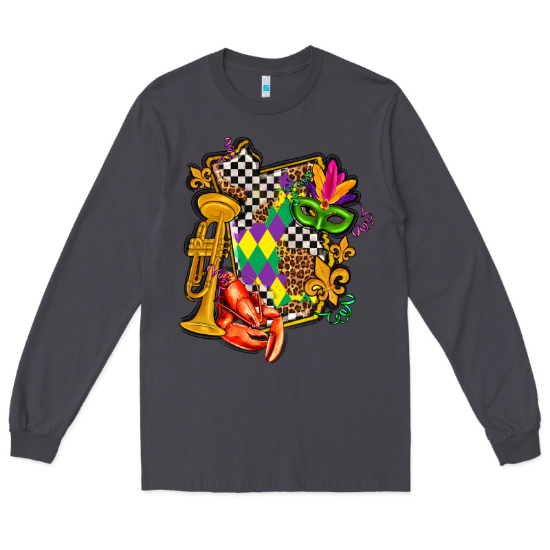 Mississippi Map Mardi Gras Long Sleeve Tee by AdoDesignShop | Teevron