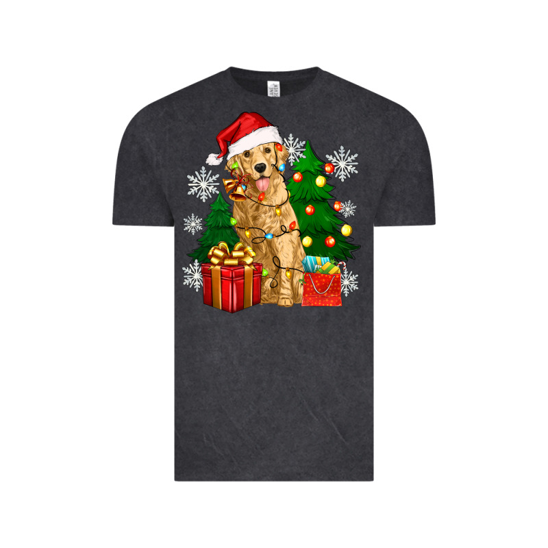 Christmas Golden Dog Vintage Tee by Zillion Design Studio | Teevron