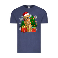 Vintage Denim christmas golden dog Vintage Tee - Zillion Design Studio