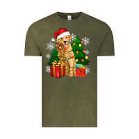Vintage Olive christmas golden dog Vintage Tee - Zillion Design Studio