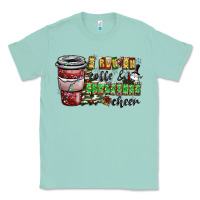 Seafoam I Run On Coffee And Christmas Cheer Classic Tee - CowhideDigitalArt