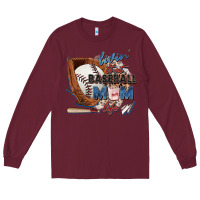 Burgundy livin' that baseball mom life Long Sleeve Tee - Zillion Design Studio