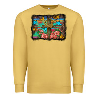 Antique Gold wooden cross background Premium Sweatshirt - BarkalooDesign