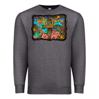 Charcoal Heather wooden cross background Premium Sweatshirt - BarkalooDesign