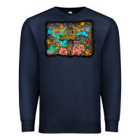 Navy wooden cross background Premium Sweatshirt - BarkalooDesign