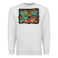 Oatmeal Heather wooden cross background Premium Sweatshirt - BarkalooDesign