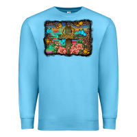 Ocean Blue wooden cross background Premium Sweatshirt - BarkalooDesign