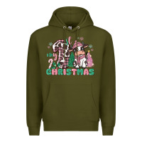 Army Green my first christmas cow Premium Hoodie - MaliasSmallBusiness