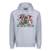 Heather Grey my first christmas cow Premium Hoodie - MaliasSmallBusiness