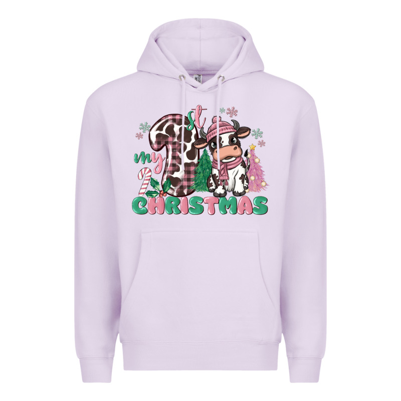 My First Christmas Cow Premium Hoodie by MaliasSmallBusiness | Teevron
