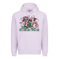 Lilac my first christmas cow Premium Hoodie - MaliasSmallBusiness