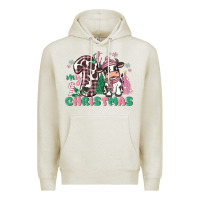 Oatmeal Heather my first christmas cow Premium Hoodie - MaliasSmallBusiness