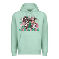 Seafoam my first christmas cow Premium Hoodie - MaliasSmallBusiness