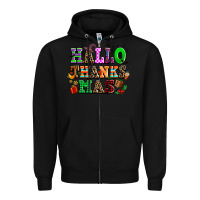 Black hallothanksmas Zipper Hoodie - AdoDesignShop