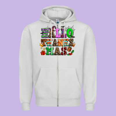 Hallothanksmas Zipper Hoodie Designed By Adodesignshop