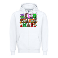 White hallothanksmas Zipper Hoodie - AdoDesignShop