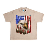 French Oak usa flag with eagle head Urban Heavy Tee - texasbilliewilder