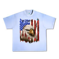 Grape Ice usa flag with eagle head Urban Heavy Tee - texasbilliewilder