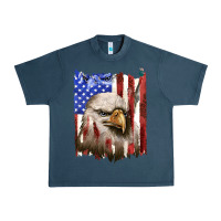 Midnight Navy usa flag with eagle head Urban Heavy Tee - texasbilliewilder