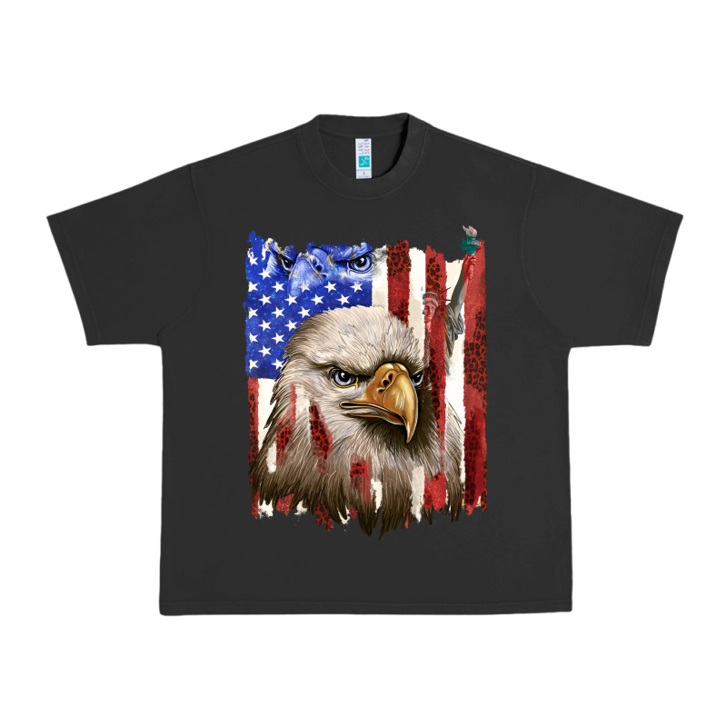 Usa Flag With Eagle Head Urban Heavy Tee by texasbilliewilder | Teevron