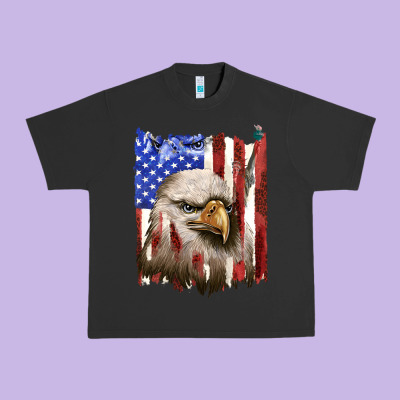 Urban Heavy Tee usa flag with eagle head