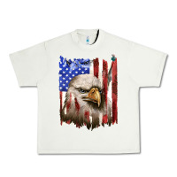 Pistachio usa flag with eagle head Urban Heavy Tee - texasbilliewilder