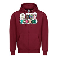 Burgundy peace out school Zipper Hoodie - JahusDesignShop