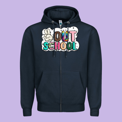 Peace Out School Zipper Hoodie Designed By Jahusdesignshop