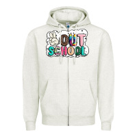 Oatmeal Heather peace out school Zipper Hoodie - JahusDesignShop