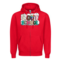 Red peace out school Zipper Hoodie - JahusDesignShop