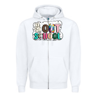 White peace out school Zipper Hoodie - JahusDesignShop