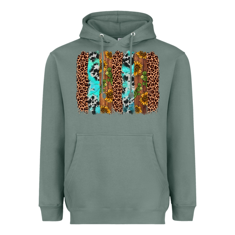 Sunflower Cactus Leopard Brushstroke Heavyweight Hoodie by AdoDesignShop | Teevron