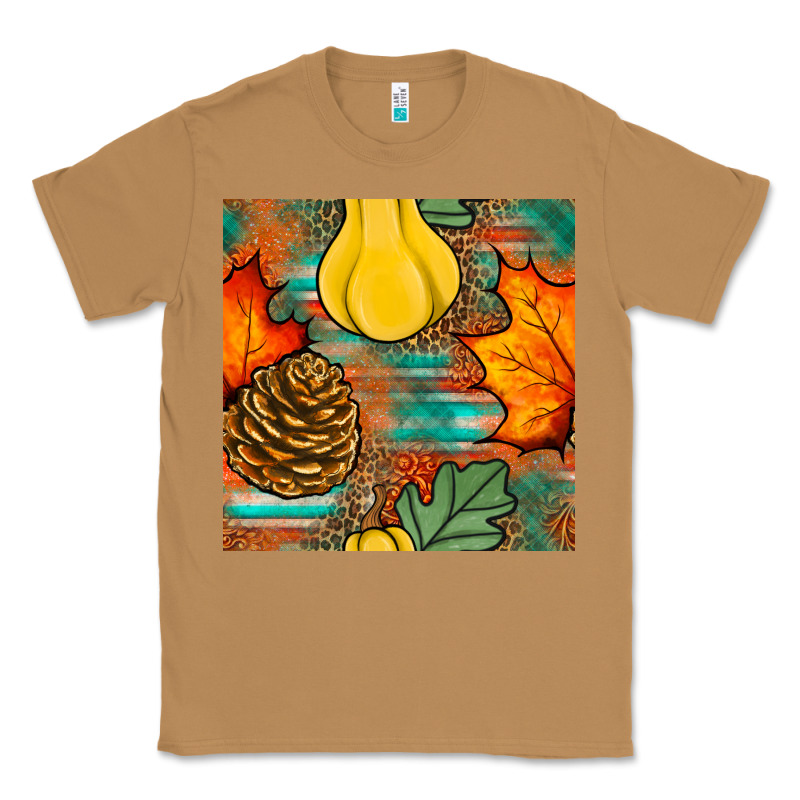 Fall Pumpkins Seamless Pattern Classic Tee by BundleAndBundleShop | Teevron