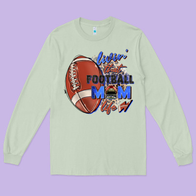 Livin' That Football Mom Life Long Sleeve Tee Designed By Zillion Design Studio