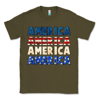 Army Green America 4th of July Classic Tee - CowGirlArtShop