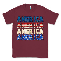 Burgundy America 4th of July Classic Tee - CowGirlArtShop