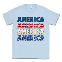 Dusty Blue America 4th of July Classic Tee - CowGirlArtShop