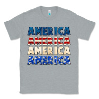 Heather Grey America 4th of July Classic Tee - CowGirlArtShop