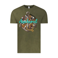 Vintage Olive anchored hebrews 6 19 Vintage Tee - texasbilliewilder