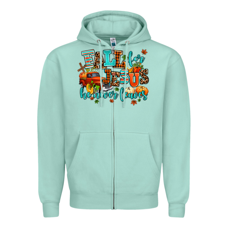 Fall For Jesus He Never Leaves Zipper Hoodie by AdoDesignShop | Teevron